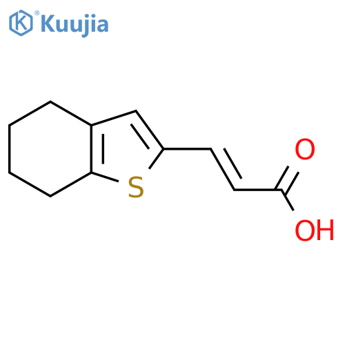(2E)-3-(4,5,6,7-tetrahydro-1-benzothiophen-2-yl)prop-2-enoic acid structure