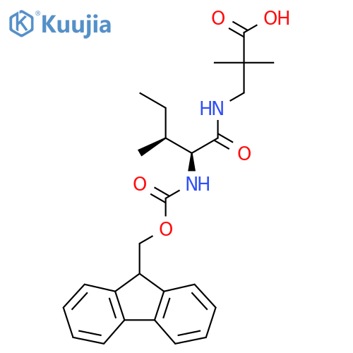 3-(2S,3S)-2-({(9H-fluoren-9-yl)methoxycarbonyl}amino)-3-methylpentanamido-2,2-dimethylpropanoic acid structure