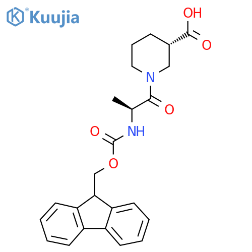 (3S)-1-(2S)-2-({(9H-fluoren-9-yl)methoxycarbonyl}amino)propanoylpiperidine-3-carboxylic acid structure