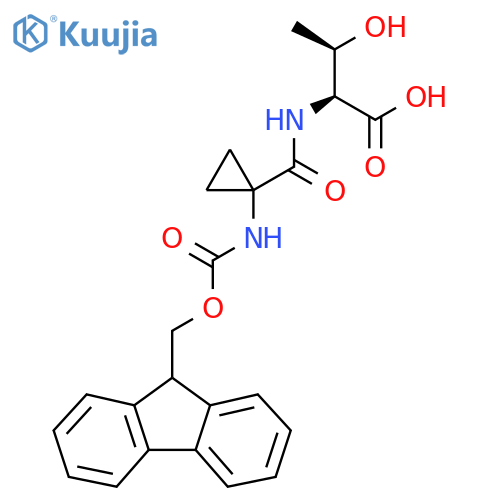 (2S,3R)-2-{1-({(9H-fluoren-9-yl)methoxycarbonyl}amino)cyclopropylformamido}-3-hydroxybutanoic acid structure