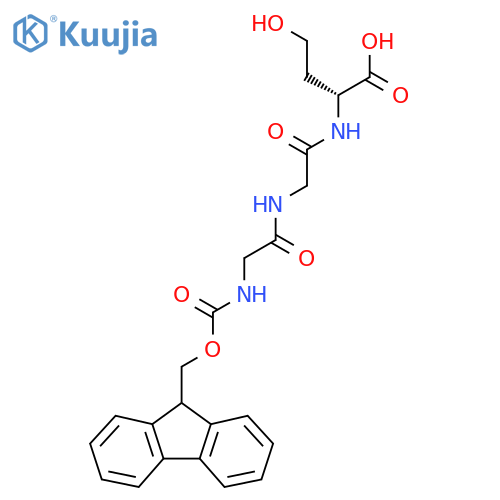 (2R)-2-{2-2-({(9H-fluoren-9-yl)methoxycarbonyl}amino)acetamidoacetamido}-4-hydroxybutanoic acid structure