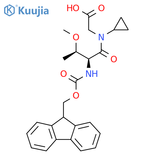 2-(2S,3R)-N-cyclopropyl-2-({(9H-fluoren-9-yl)methoxycarbonyl}amino)-3-methoxybutanamidoacetic acid structure