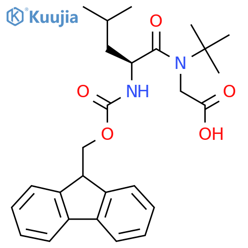 2-(2S)-N-tert-butyl-2-({(9H-fluoren-9-yl)methoxycarbonyl}amino)-4-methylpentanamidoacetic acid structure