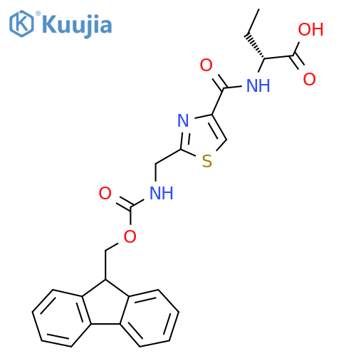 (2R)-2-({2-({(9H-fluoren-9-yl)methoxycarbonyl}amino)methyl-1,3-thiazol-4-yl}formamido)butanoic acid structure