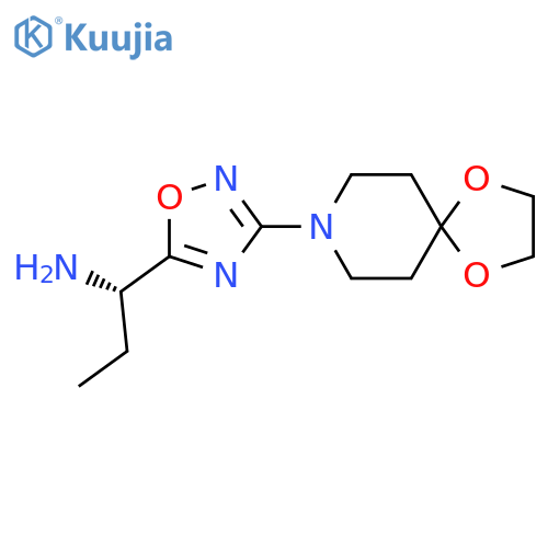 (1S)-1-(3-{1,4-dioxa-8-azaspiro4.5decan-8-yl}-1,2,4-oxadiazol-5-yl)propan-1-amine structure
