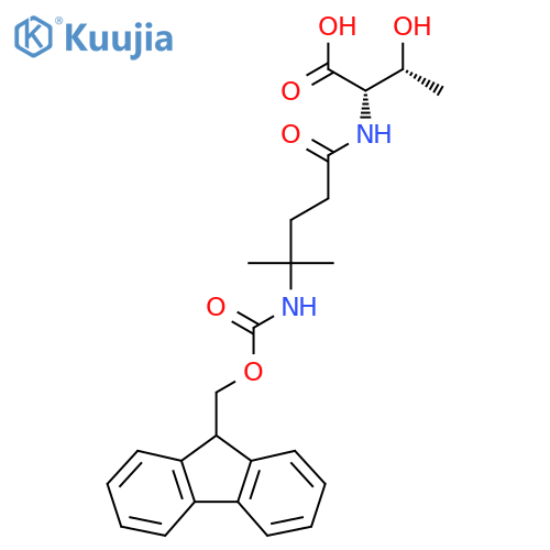 (2S,3R)-2-4-({(9H-fluoren-9-yl)methoxycarbonyl}amino)-4-methylpentanamido-3-hydroxybutanoic acid structure