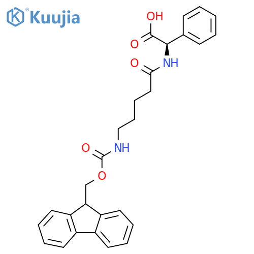 (2R)-2-5-({(9H-fluoren-9-yl)methoxycarbonyl}amino)pentanamido-2-phenylacetic acid structure