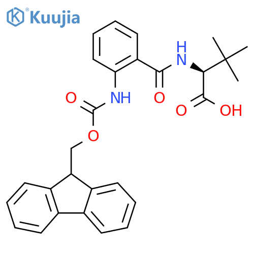 (2S)-2-{2-({(9H-fluoren-9-yl)methoxycarbonyl}amino)phenylformamido}-3,3-dimethylbutanoic acid structure