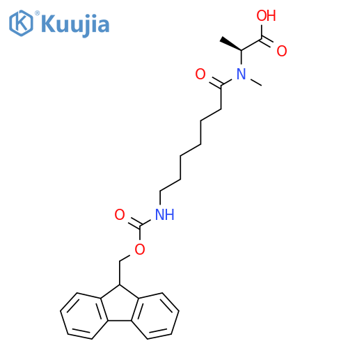 (2S)-2-7-({(9H-fluoren-9-yl)methoxycarbonyl}amino)-N-methylheptanamidopropanoic acid structure