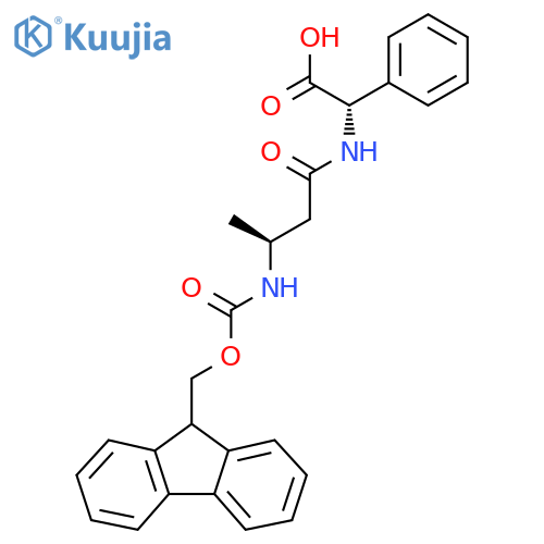 (2S)-2-(3S)-3-({(9H-fluoren-9-yl)methoxycarbonyl}amino)butanamido-2-phenylacetic acid structure