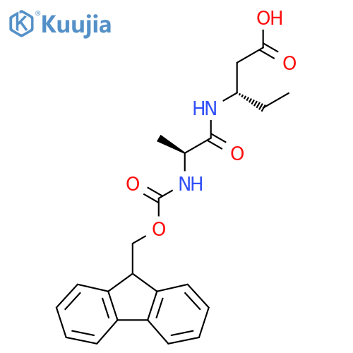 (3S)-3-(2S)-2-({(9H-fluoren-9-yl)methoxycarbonyl}amino)propanamidopentanoic acid structure