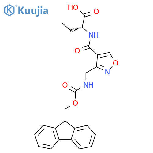 (2R)-2-({3-({(9H-fluoren-9-yl)methoxycarbonyl}amino)methyl-1,2-oxazol-4-yl}formamido)butanoic acid structure