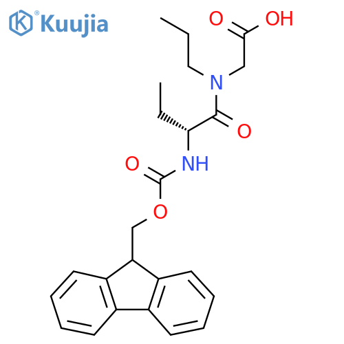 2-(2R)-2-({(9H-fluoren-9-yl)methoxycarbonyl}amino)-N-propylbutanamidoacetic acid structure