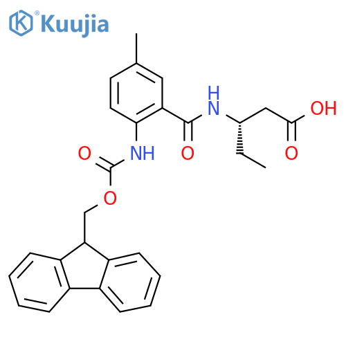 (3S)-3-{2-({(9H-fluoren-9-yl)methoxycarbonyl}amino)-5-methylphenylformamido}pentanoic acid structure
