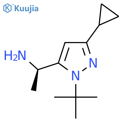 (1R)-1-(1-tert-butyl-3-cyclopropyl-1H-pyrazol-5-yl)ethan-1-amine structure