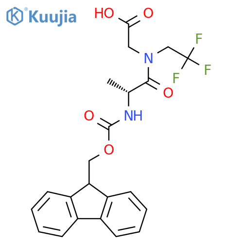 2-(2R)-2-({(9H-fluoren-9-yl)methoxycarbonyl}amino)-N-(2,2,2-trifluoroethyl)propanamidoacetic acid structure