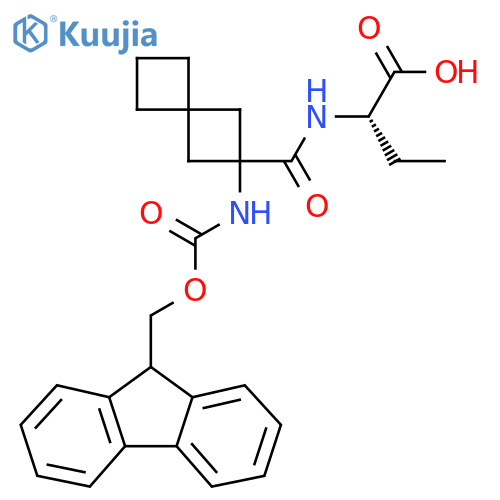(2S)-2-{2-({(9H-fluoren-9-yl)methoxycarbonyl}amino)spiro3.3heptan-2-ylformamido}butanoic acid structure