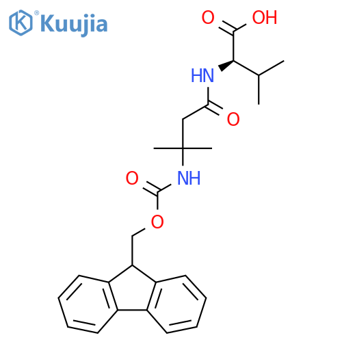 (2R)-2-3-({(9H-fluoren-9-yl)methoxycarbonyl}amino)-3-methylbutanamido-3-methylbutanoic acid structure