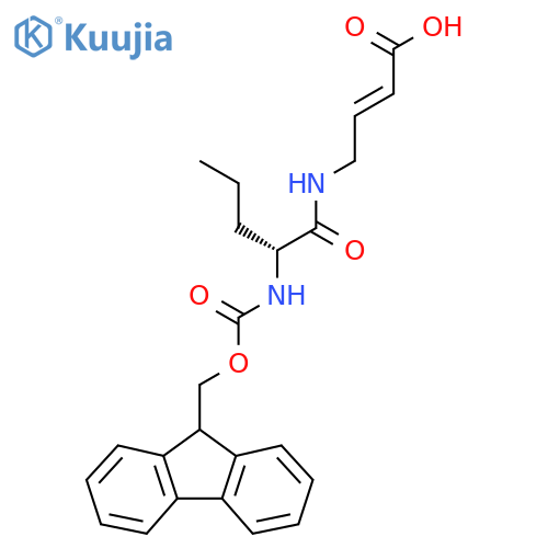 4-(2R)-2-({(9H-fluoren-9-yl)methoxycarbonyl}amino)pentanamidobut-2-enoic acid structure