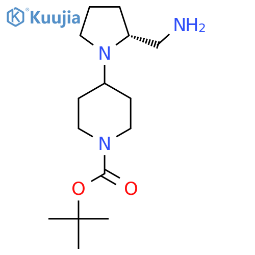 tert-butyl 4-(2R)-2-(aminomethyl)pyrrolidin-1-ylpiperidine-1-carboxylate structure