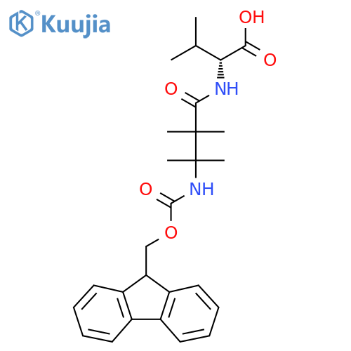 (2R)-2-3-({(9H-fluoren-9-yl)methoxycarbonyl}amino)-2,2,3-trimethylbutanamido-3-methylbutanoic acid structure