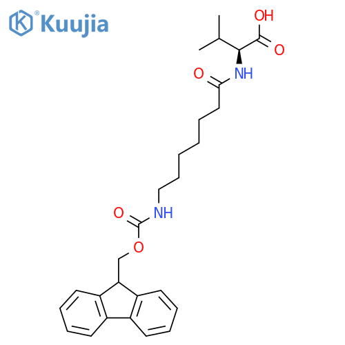 (2S)-2-7-({(9H-fluoren-9-yl)methoxycarbonyl}amino)heptanamido-3-methylbutanoic acid structure