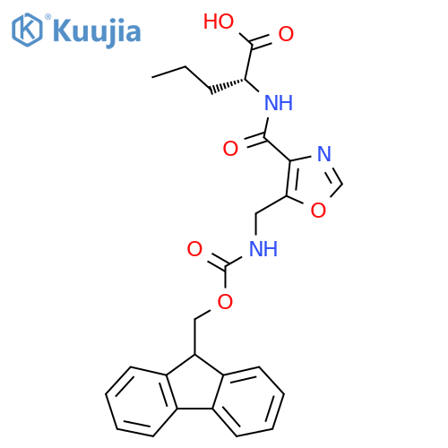 (2R)-2-({5-({(9H-fluoren-9-yl)methoxycarbonyl}amino)methyl-1,3-oxazol-4-yl}formamido)pentanoic acid structure