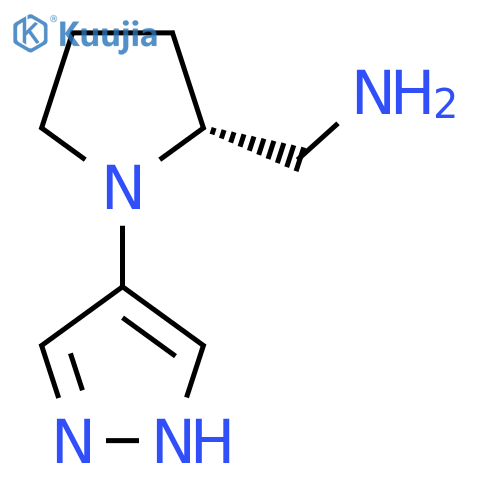 (2R)-1-(1H-pyrazol-4-yl)pyrrolidin-2-ylmethanamine structure
