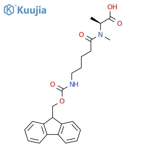 (2S)-2-5-({(9H-fluoren-9-yl)methoxycarbonyl}amino)-N-methylpentanamidopropanoic acid structure