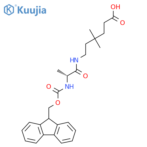 6-(2R)-2-({(9H-fluoren-9-yl)methoxycarbonyl}amino)propanamido-4,4-dimethylhexanoic acid structure