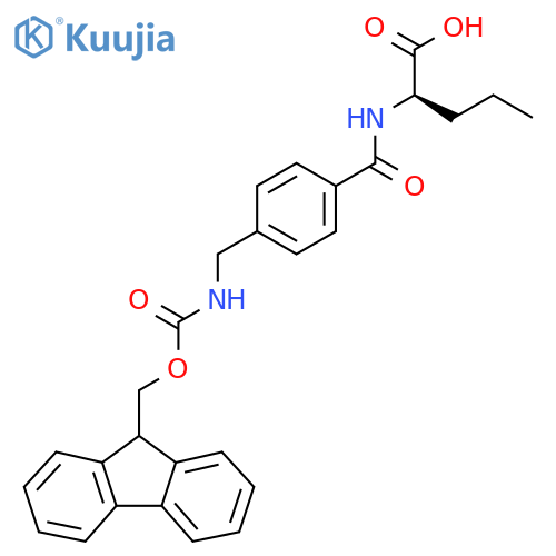 (2R)-2-({4-({(9H-fluoren-9-yl)methoxycarbonyl}amino)methylphenyl}formamido)pentanoic acid structure
