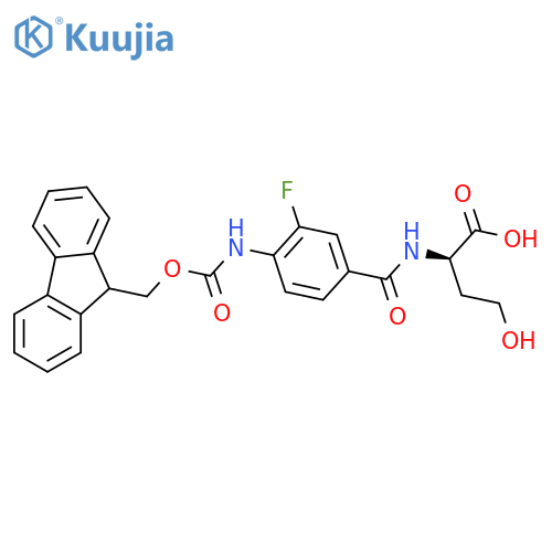 (2R)-2-{4-({(9H-fluoren-9-yl)methoxycarbonyl}amino)-3-fluorophenylformamido}-4-hydroxybutanoic acid structure