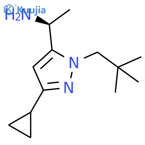 (1S)-1-3-cyclopropyl-1-(2,2-dimethylpropyl)-1H-pyrazol-5-ylethan-1-amine structure