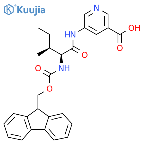 5-(2S,3S)-2-({(9H-fluoren-9-yl)methoxycarbonyl}amino)-3-methylpentanamidopyridine-3-carboxylic acid structure