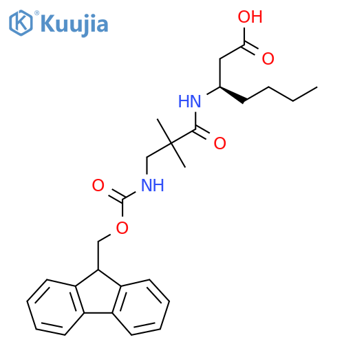 (3R)-3-3-({(9H-fluoren-9-yl)methoxycarbonyl}amino)-2,2-dimethylpropanamidoheptanoic acid structure