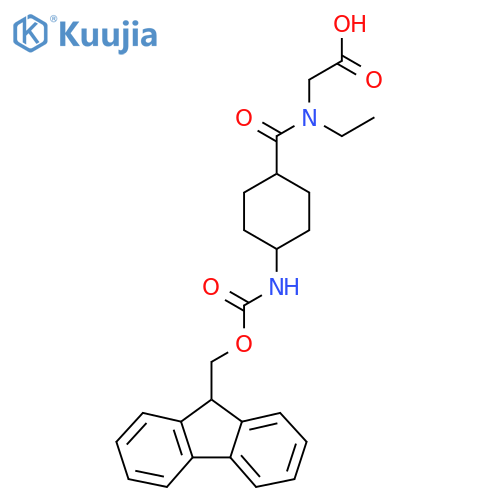 2-{N-ethyl-1-(1r,4r)-4-({(9H-fluoren-9-yl)methoxycarbonyl}amino)cyclohexylformamido}acetic acid structure