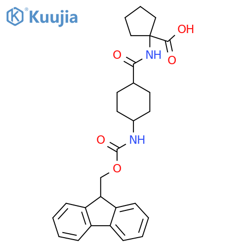 1-(1s,4s)-4-({(9H-fluoren-9-yl)methoxycarbonyl}amino)cyclohexaneamidocyclopentane-1-carboxylic acid structure