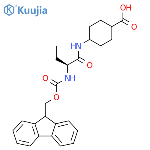 4-(2S)-2-({(9H-fluoren-9-yl)methoxycarbonyl}amino)butanamidocyclohexane-1-carboxylic acid structure