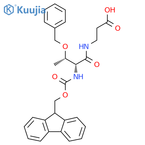 3-(2R,3S)-3-(benzyloxy)-2-({(9H-fluoren-9-yl)methoxycarbonyl}amino)butanamidopropanoic acid structure