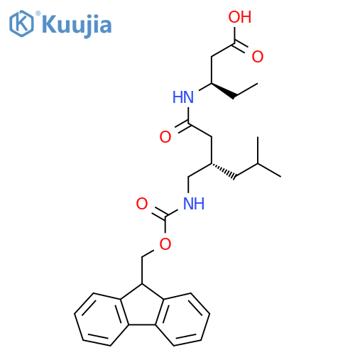 (3R)-3-(3S)-3-({(9H-fluoren-9-yl)methoxycarbonyl}amino)methyl-5-methylhexanamidopentanoic acid structure