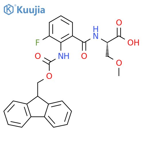 (2S)-2-{2-({(9H-fluoren-9-yl)methoxycarbonyl}amino)-3-fluorophenylformamido}-3-methoxypropanoic acid structure