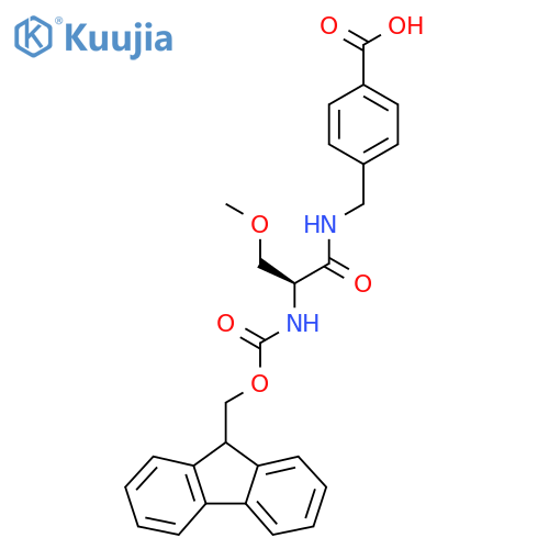 4-{(2S)-2-({(9H-fluoren-9-yl)methoxycarbonyl}amino)-3-methoxypropanamidomethyl}benzoic acid structure