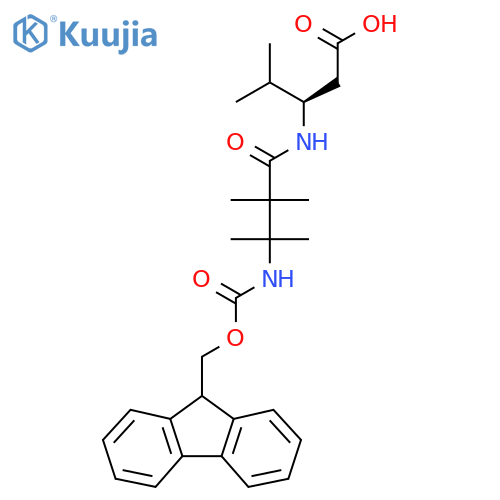 (3R)-3-3-({(9H-fluoren-9-yl)methoxycarbonyl}amino)-2,2,3-trimethylbutanamido-4-methylpentanoic acid structure
