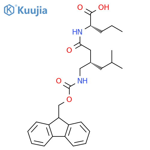(2S)-2-(3S)-3-({(9H-fluoren-9-yl)methoxycarbonyl}amino)methyl-5-methylhexanamidopentanoic acid structure