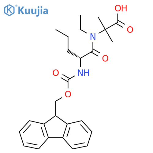 2-(2R)-N-ethyl-2-({(9H-fluoren-9-yl)methoxycarbonyl}amino)pentanamido-2-methylpropanoic acid structure