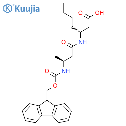 (3R)-3-(3S)-3-({(9H-fluoren-9-yl)methoxycarbonyl}amino)butanamidoheptanoic acid structure