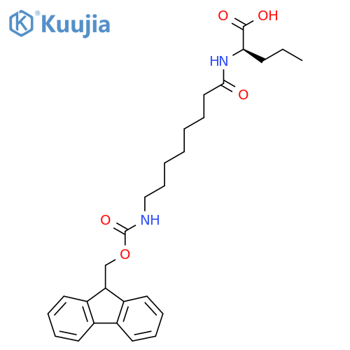 (2R)-2-8-({(9H-fluoren-9-yl)methoxycarbonyl}amino)octanamidopentanoic acid structure