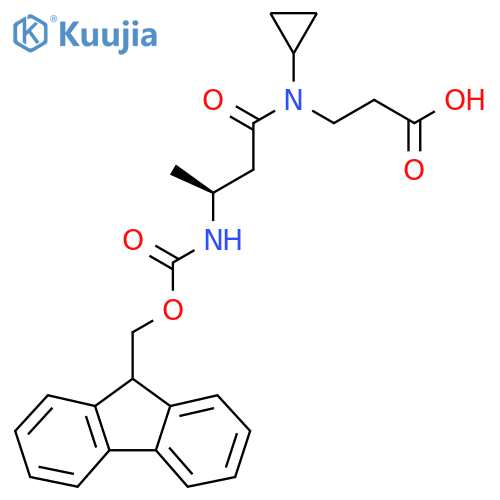 3-(3S)-N-cyclopropyl-3-({(9H-fluoren-9-yl)methoxycarbonyl}amino)butanamidopropanoic acid structure