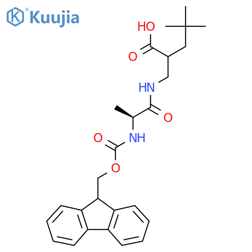 2-{(2S)-2-({(9H-fluoren-9-yl)methoxycarbonyl}amino)propanamidomethyl}-4,4-dimethylpentanoic acid structure