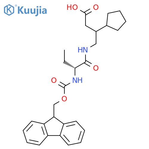 3-cyclopentyl-4-(2R)-2-({(9H-fluoren-9-yl)methoxycarbonyl}amino)butanamidobutanoic acid structure